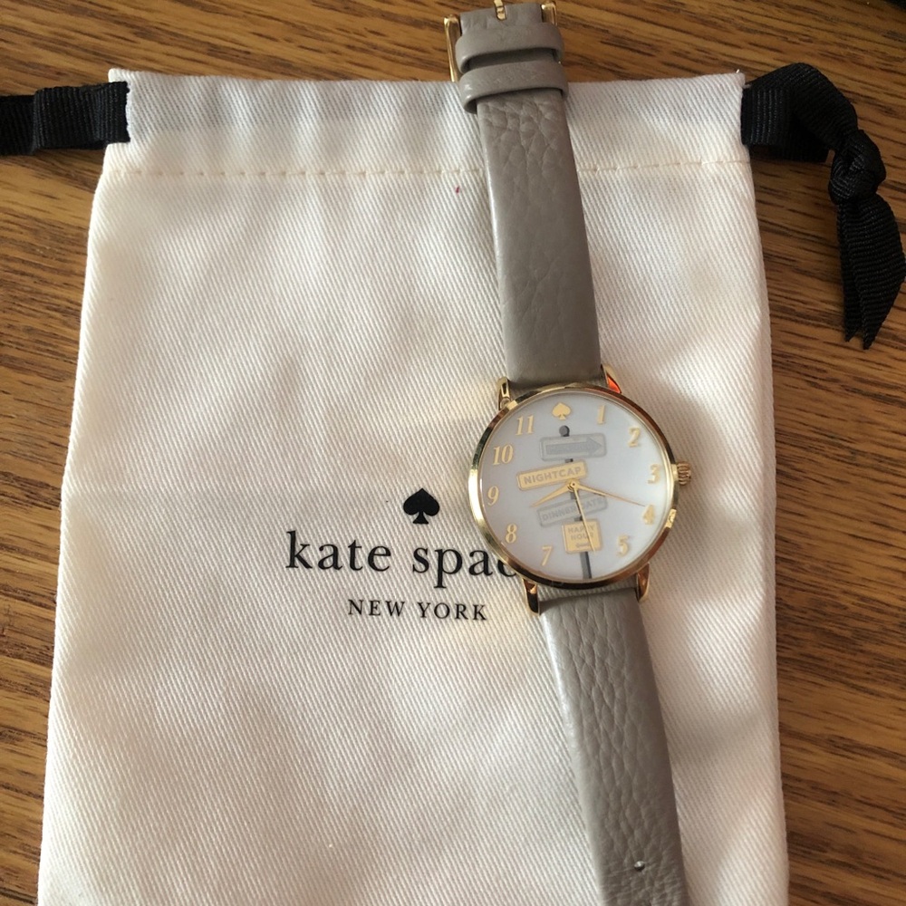 Kate Spade Sign Post Metro Series Real Leather Wristband 34mm Round Watch - Picture 10 of 11